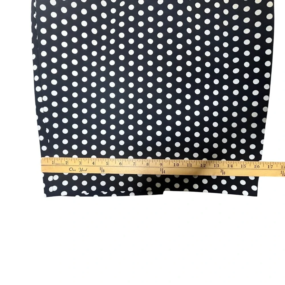 Loft Polka‎ Dot Pencil Skirt Womens 2 Black White Retro Pinup Rockabilly Office
